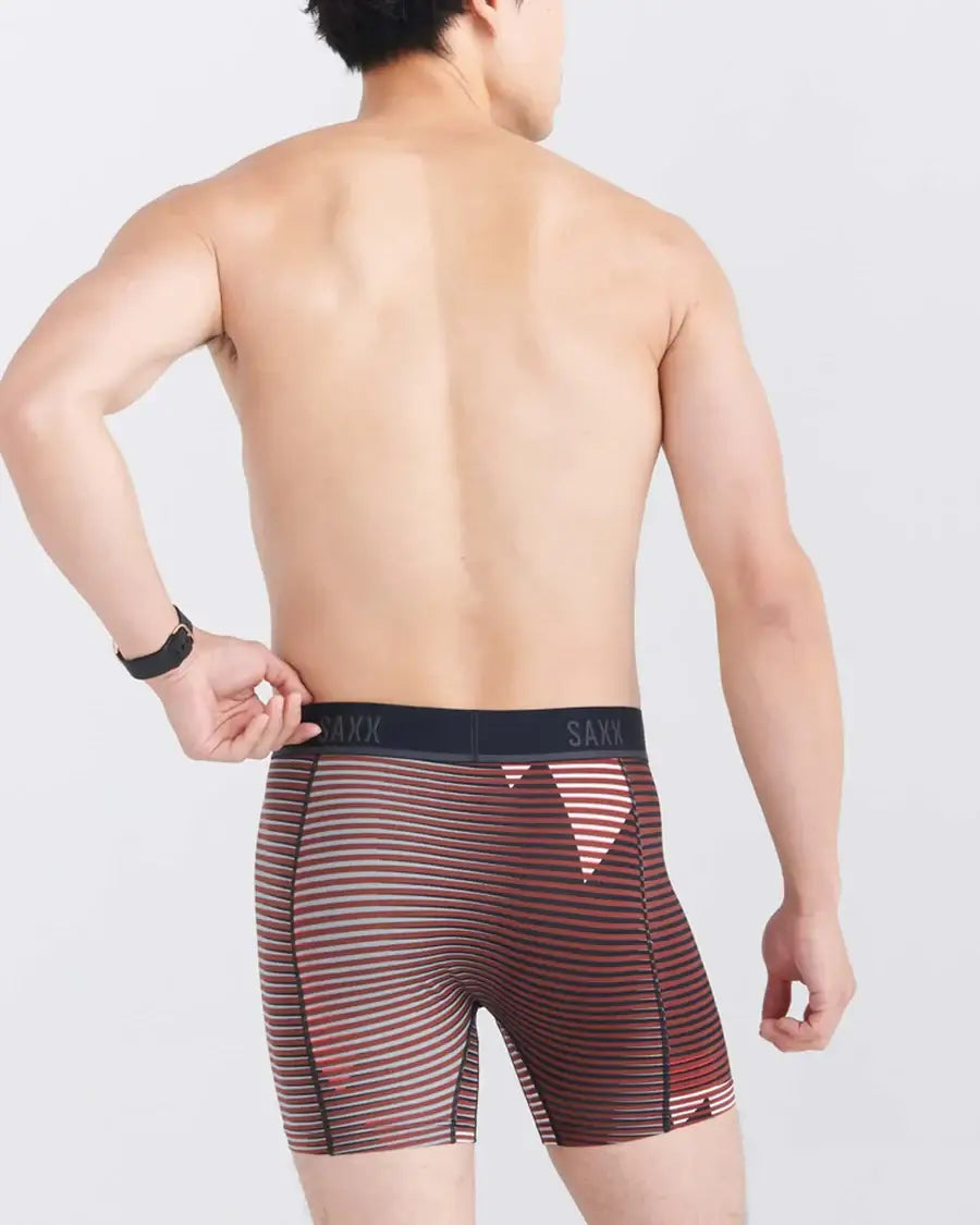 Saxx Kinetic Light Compression Mesh Boxer Briefs - Optic Mountain- Dark Brick