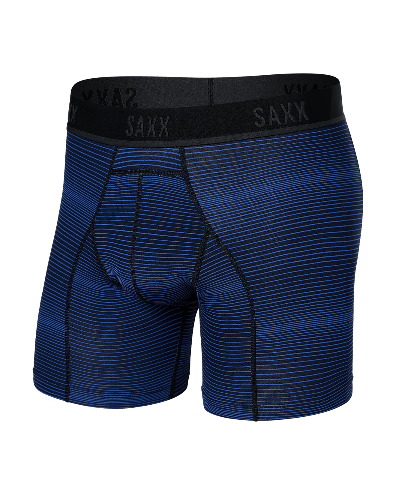 Saxx Kinetic Light-Compression Mesh High Performance Boxer Brief 5" - Variegated Stripe- Blue