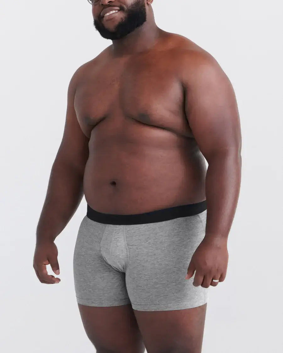 Saxx DropTemp® Cooling Cotton Boxer Brief 5" - Dark Grey Heather