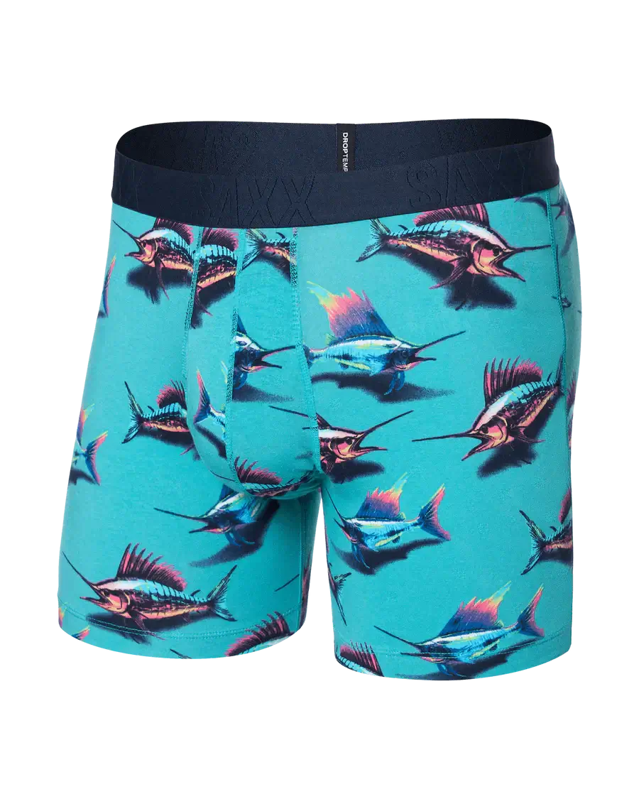 Saxx DropTemp® Cooling Cotton Boxer Brief 5" - Great Catch-Baltic