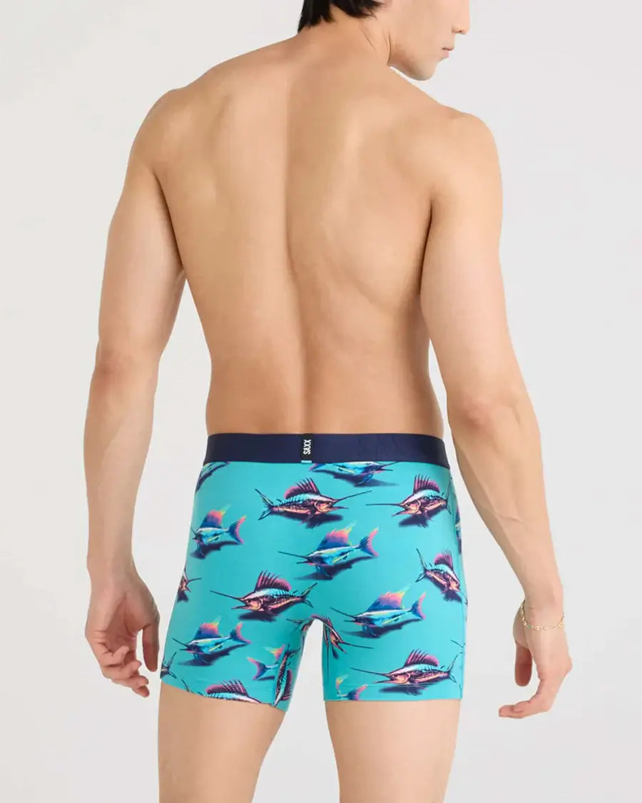 Saxx DropTemp® Cooling Cotton Boxer Brief 5" - Great Catch-Baltic