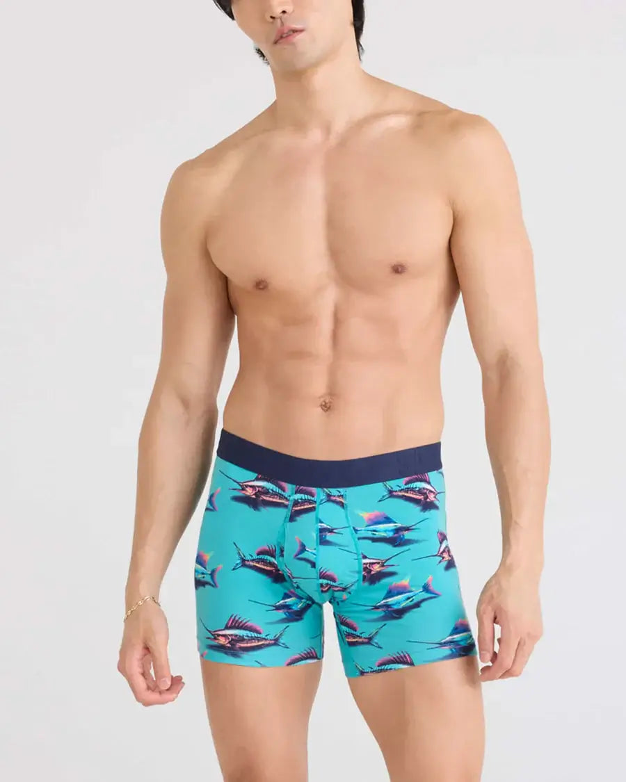 Saxx DropTemp® Cooling Cotton Boxer Brief 5" - Great Catch-Baltic