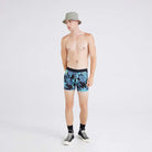 Saxx DropTemp® Cooling Cotton Boxer Brief 5" - Tropical Jungle - Blue