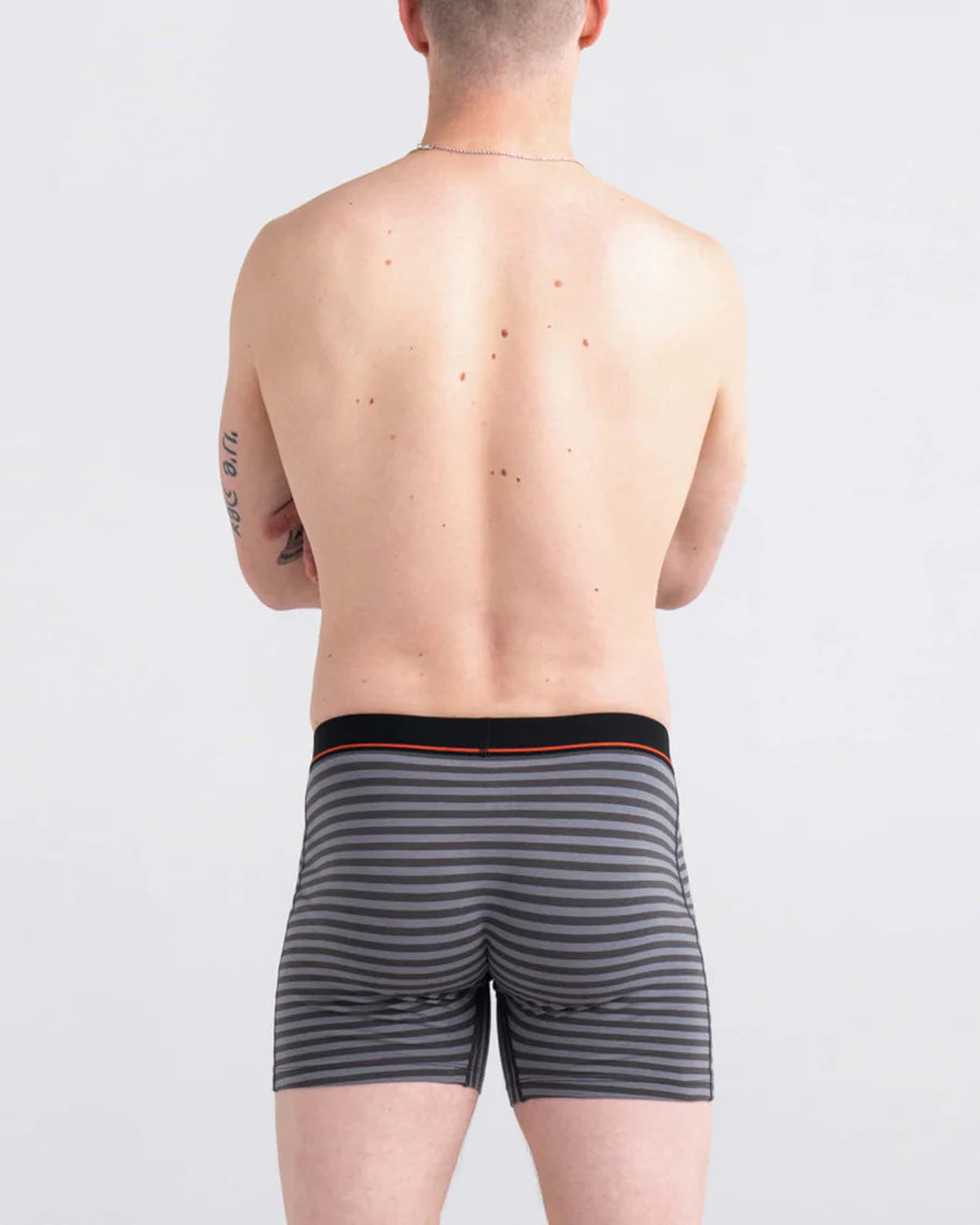 Saxx Underwear Non Stop Stretch Cotton Boxer Briefs - Hiker Stripe, Grey