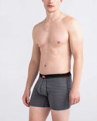 Saxx Underwear Non Stop Stretch Cotton Boxer Briefs - Hiker Stripe, Grey