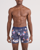 Saxx Underwear Quest Quick Dry Mesh Boxer Brief Fly - Sunny Adventure-Maritime