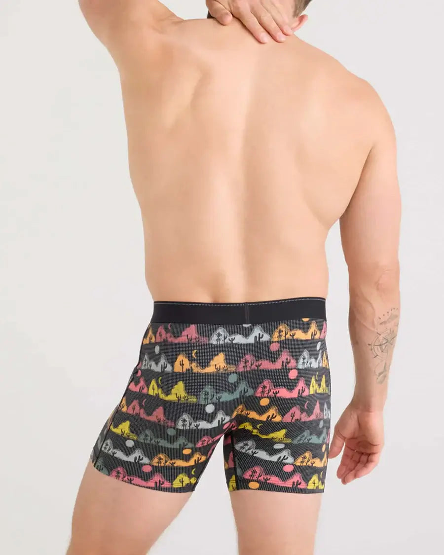 Saxx Underwear Quest Quick Dry Mesh Boxer Brief Fly - Mesa Nightfall-Black