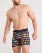 Saxx Underwear Quest Quick Dry Mesh Boxer Brief Fly - Mesa Nightfall-Black