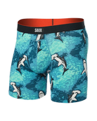 Saxx Multi-Sport Performance Mesh Boxer Brief 6" - Hammerhead Camo-Aqua