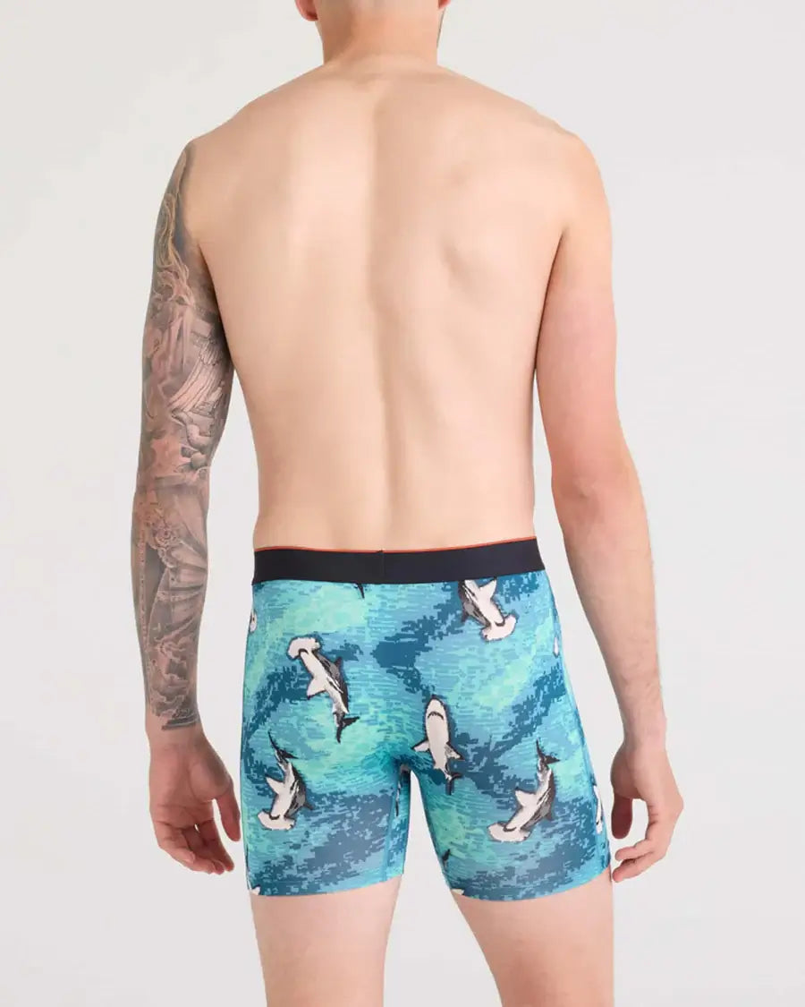 Saxx Multi-Sport Performance Mesh Boxer Brief 6" - Hammerhead Camo-Aqua
