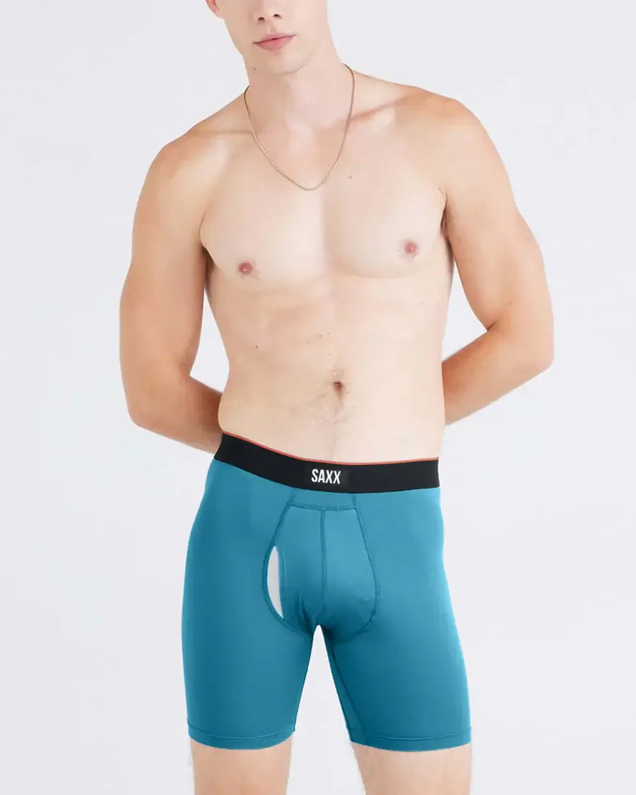 Saxx Underwear - Multi-Sport Performance Boxer Brief 6" - Hydro Blue/Faded Black