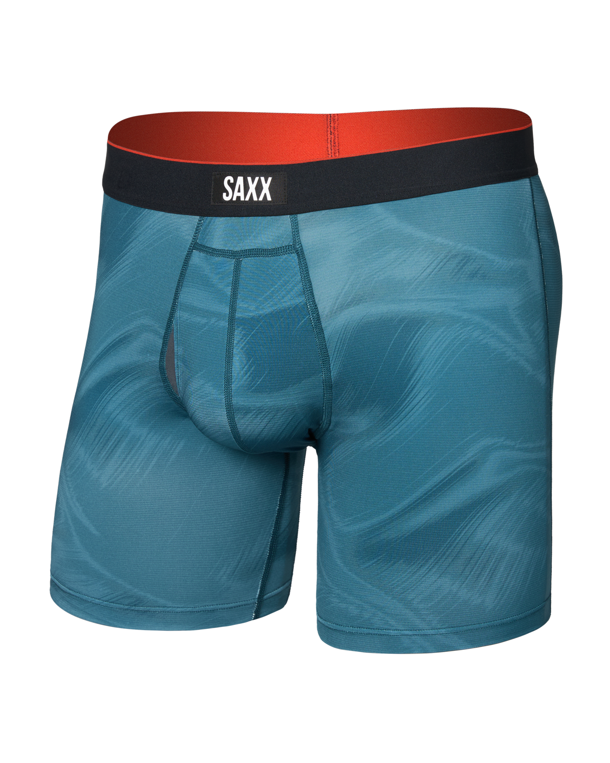 Saxx Multi-Sport Performance Mesh Boxer Brief 6" - Platinum Teal, Camo