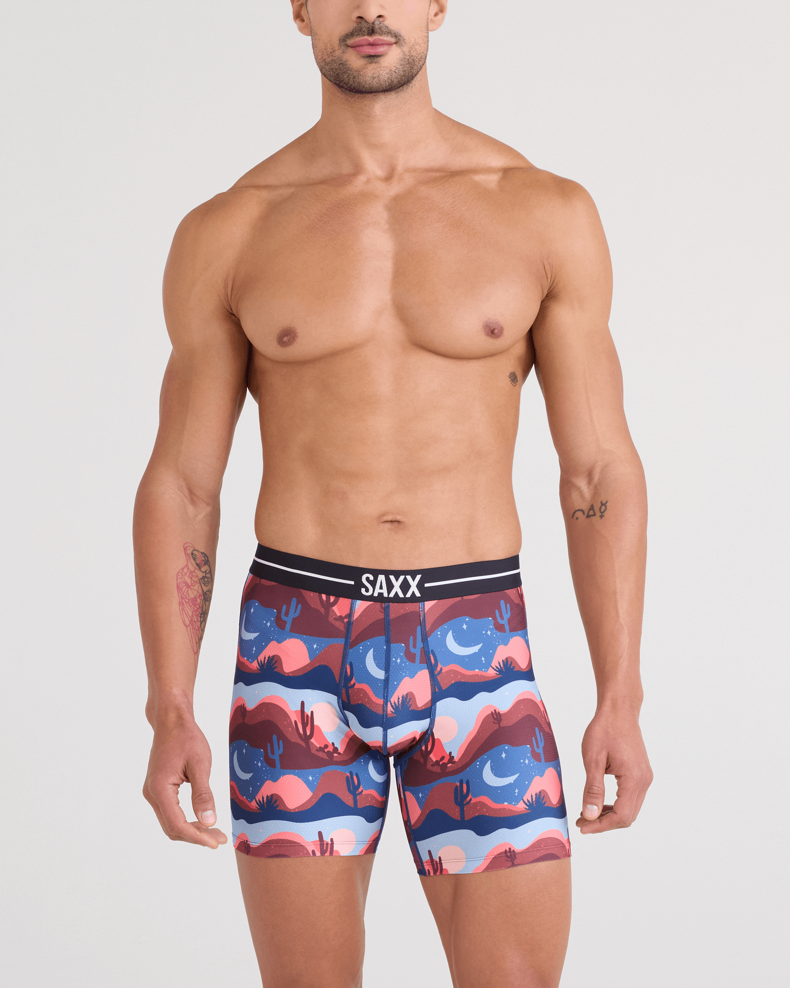 Saxx Underwear Volt Breathable Mesh Boxer Brief 6" - Canyon Daze - Red Clay