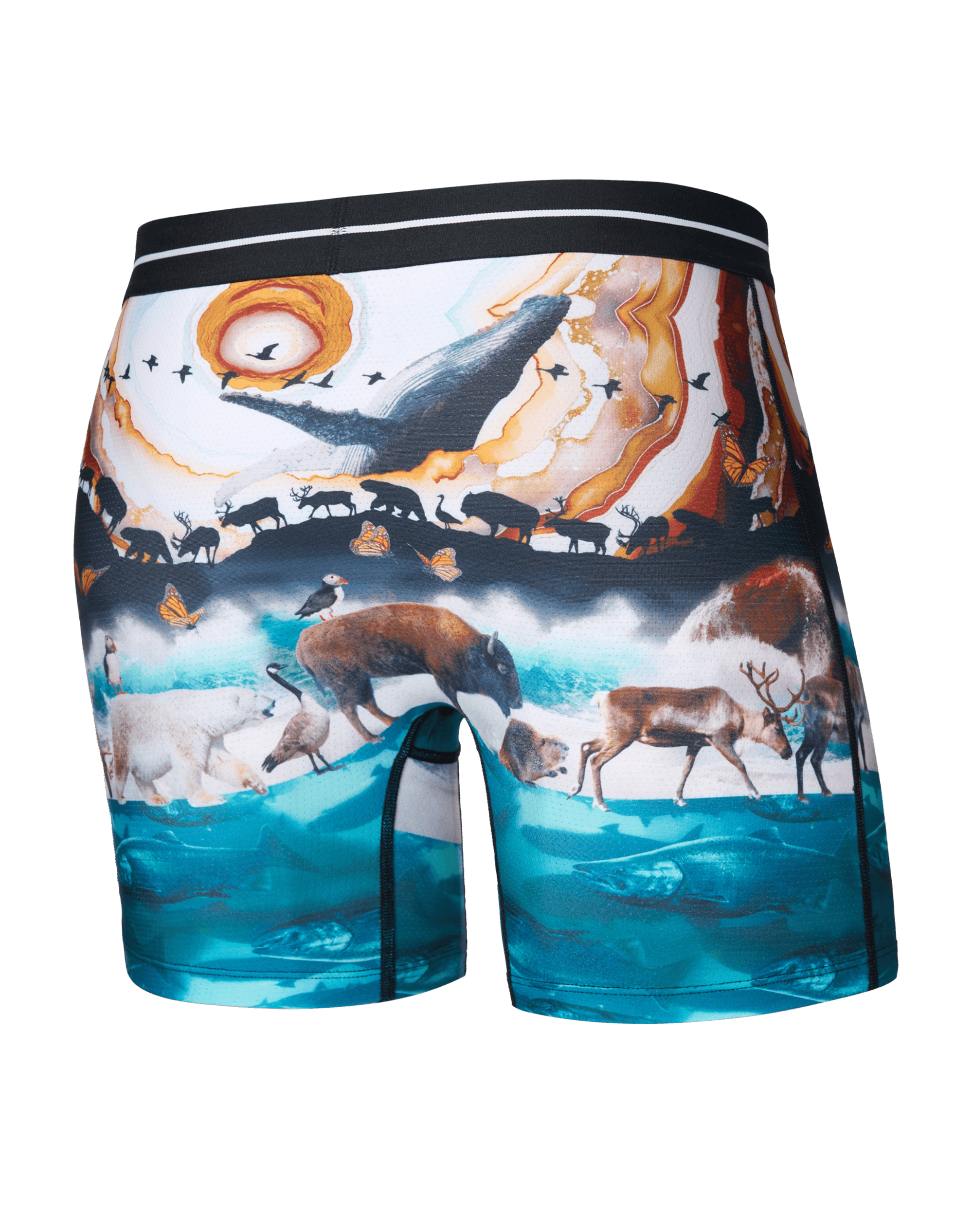 Saxx Underwear Volt Breathable Mesh Boxer Brief 6" - Great Migration, Multi