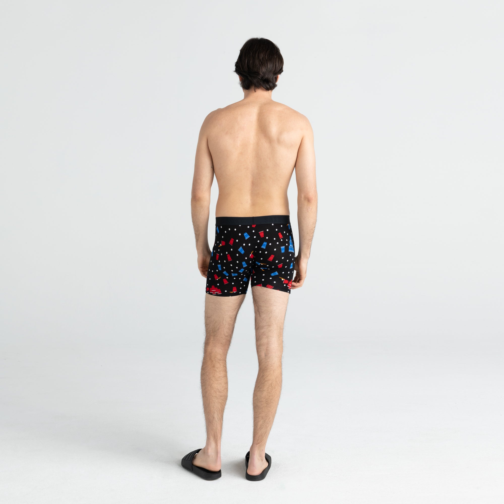 Saxx Underwear Vibe Supersoft 1 Pack Boxer Briefs - Black Beer Champs