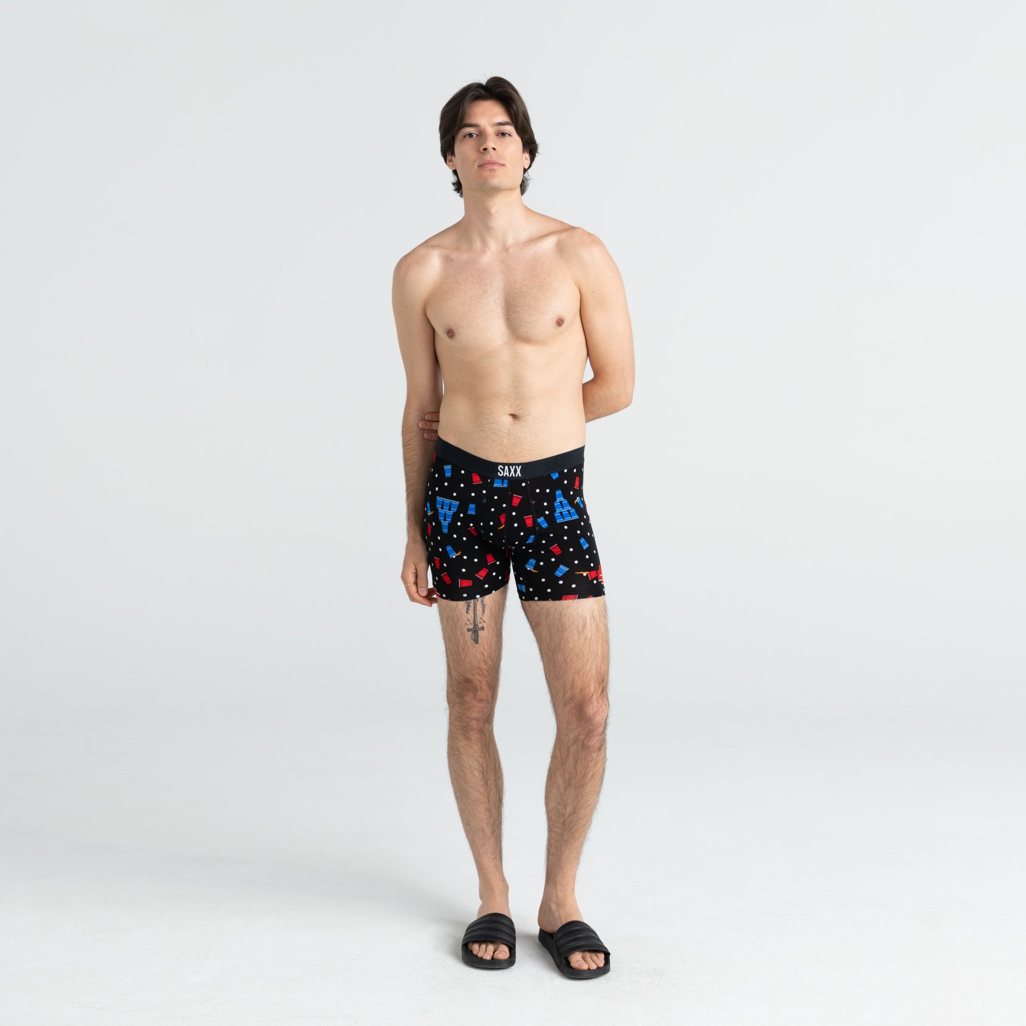 Saxx Underwear Vibe Supersoft 1 Pack Boxer Briefs - Black Beer Champs
