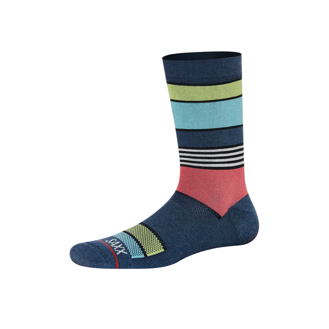 Saxx Whole Pakage 1 Pack Crew Socks - Super Stripes Bright