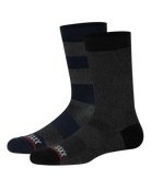 Saxx Whole Pakage 2 Pack Crew Socks - Rugby Stripes / Black Heather
