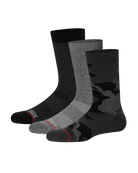 Saxx Whole Package Crew 3 Pack Socks - Camo/Graphite/Black