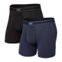 Saxx Underwear Daytripper 2 Pack Boxer Briefs - Black / City Blue Heather