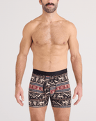 SAXX DropTemp™ Cooling Cotton Boxer Briefs 2 Pack, Caribou / Black