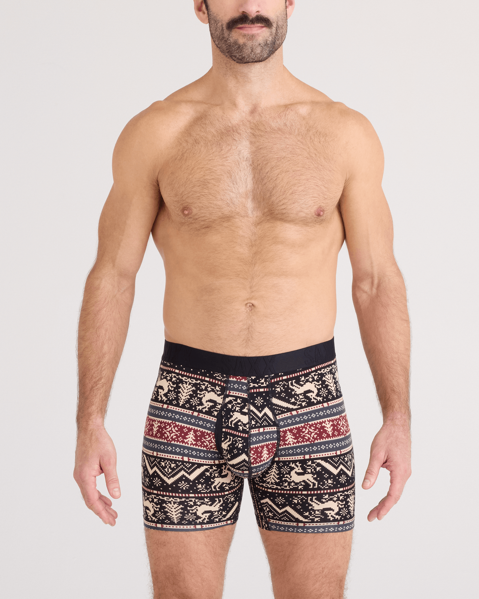 SAXX DropTemp™ Cooling Cotton Boxer Briefs 2 Pack, Caribou / Black