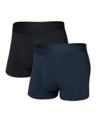 SAXX DropTemp® Cooling Cotton Trunks – Slim Fit with Fly – Dark Ink / Black