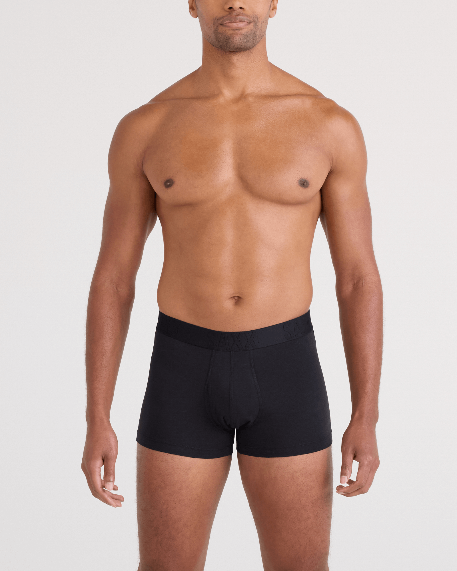 SAXX DropTemp® Cooling Cotton Trunks – Slim Fit with Fly – Dark Ink / Black