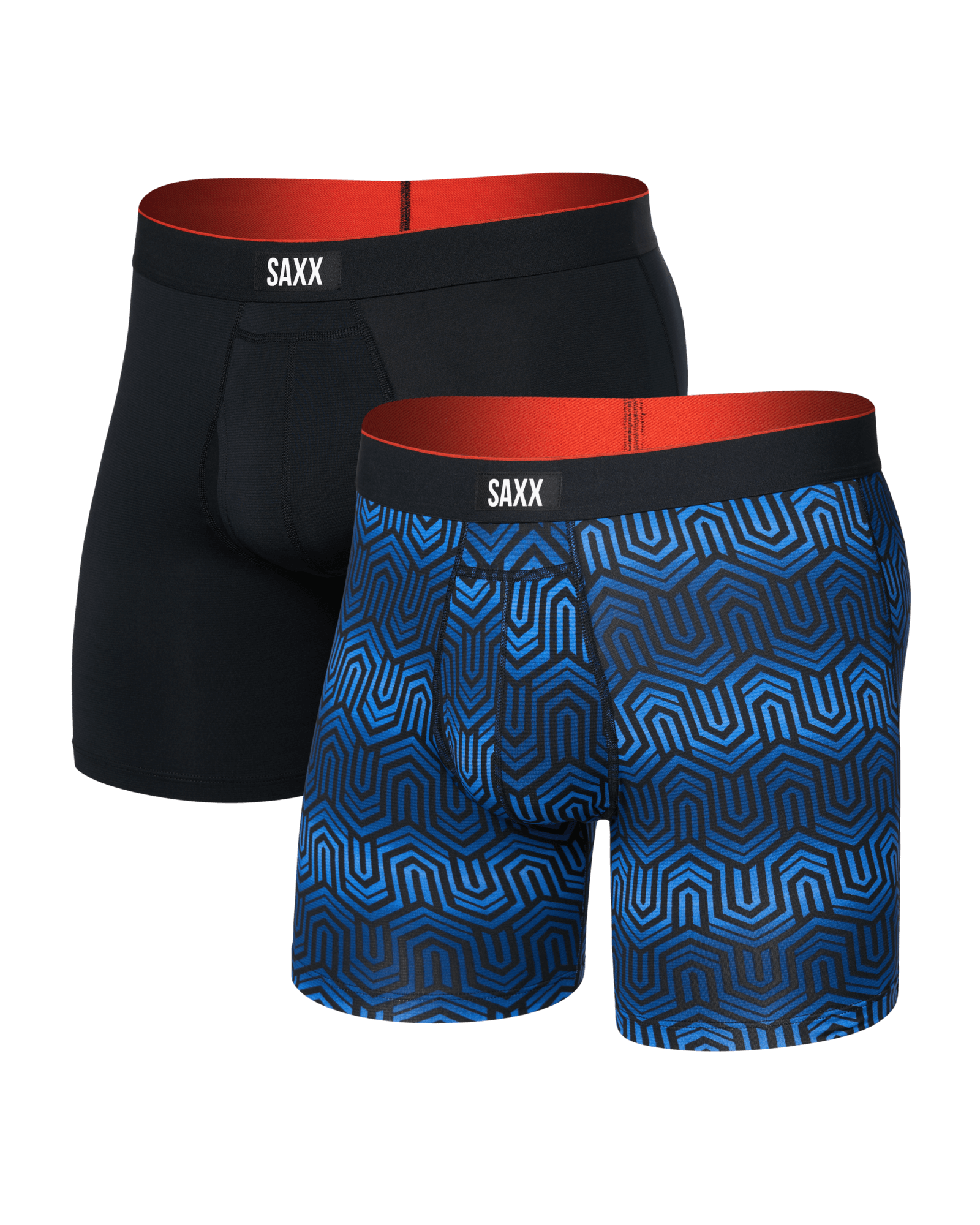 SAXX Multi-Sport Performance Boxer Briefs 6" (2-Pack) – Chain of Command / Black