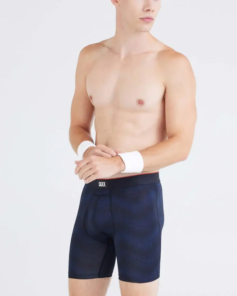 Saxx Underwear - Multi-Sport Performance Boxer Brief 6" - Full Tilt Chevron/Black