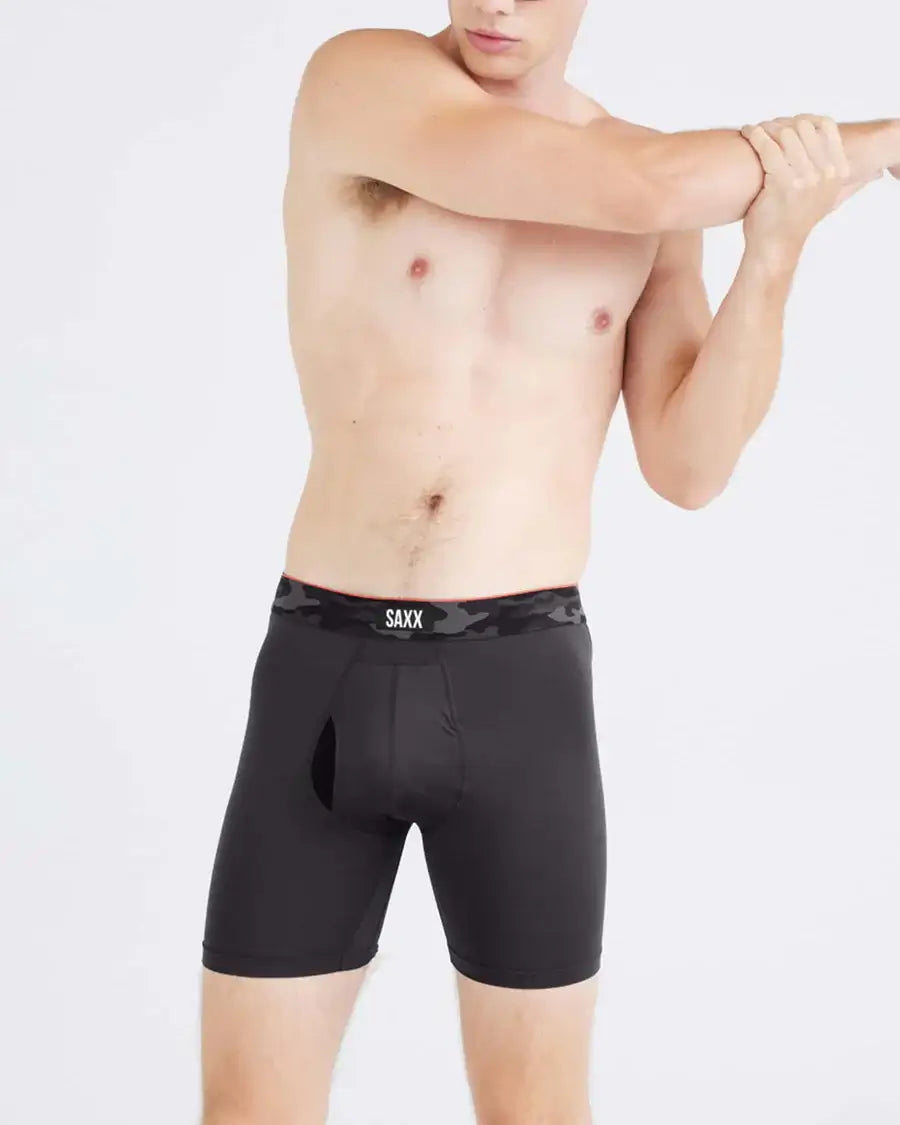 Saxx Underwear - Multi-Sport Performance Boxer Brief 6" - Remote Camo Waistband/Black