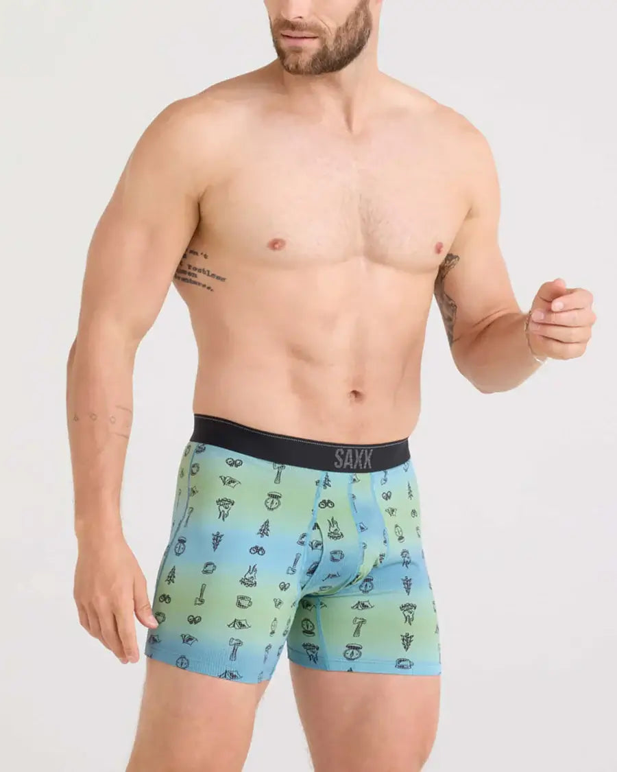 Saxx Quest QDM Boxer Brief Fly 2 Pack - Camp Ombre / Black