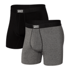 Saxx Ultra Super Soft (2 Pack) Comfort Blend Boxer Brief 5" - Black / Grey