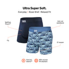 Saxx Ultra Super Soft 2 Pack Boxer Briefs - Dazed Argyle / Navy