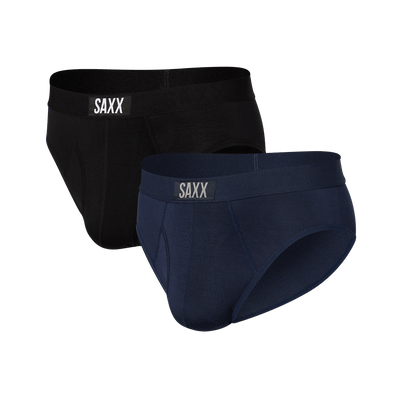 SAXX Ultra Super Soft Men’s Comfort Briefs 2 Pack – Black/Navy