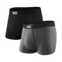 Saxx Vibe Supersoft 2 Pack Trunks - Black / Grey
