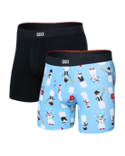 Saxx Vibe Xtra (2 Pack) Soft Comfort Boxer Brief 6" – Frosty the Gamer / Black