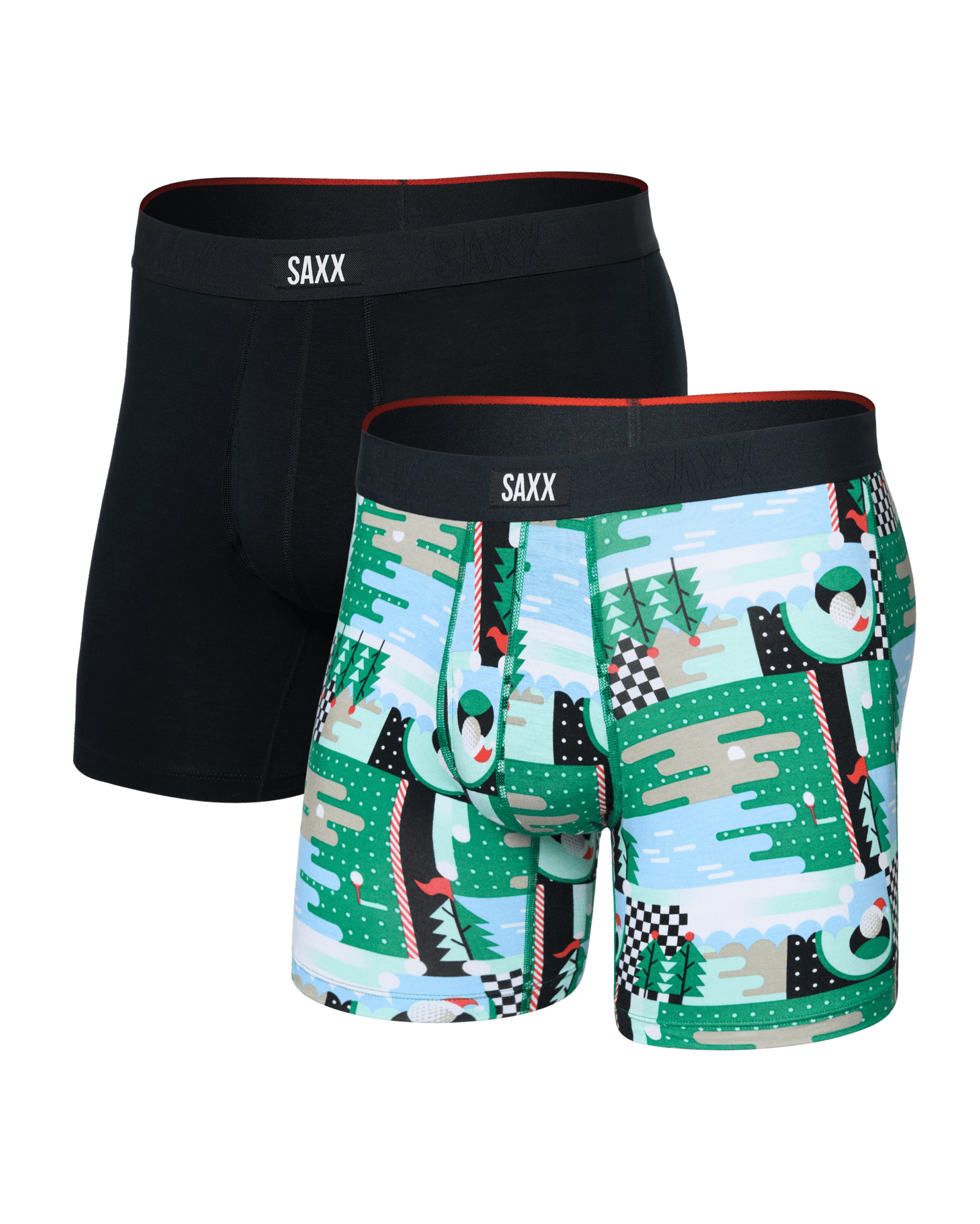 Saxx Vibe Xtra 2-Pack Soft Comfort Boxer Brief 6" – Geo Golf / Black