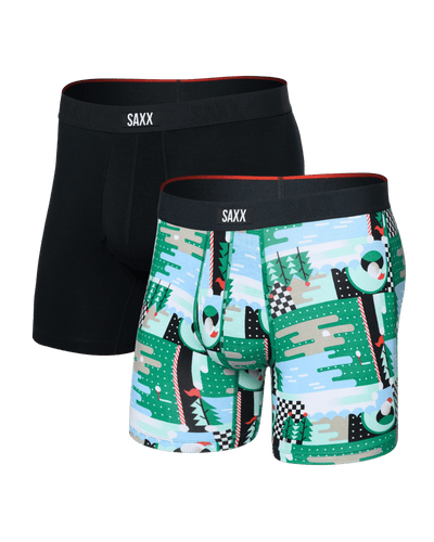 Saxx Vibe Xtra 2-Pack Soft Comfort Boxer Brief 6" – Geo Golf / Black