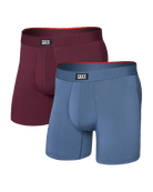 Saxx Vibe Xtra 2-Pack Soft Comfort Boxer Brief 6" – Maroon, Washed Indigo