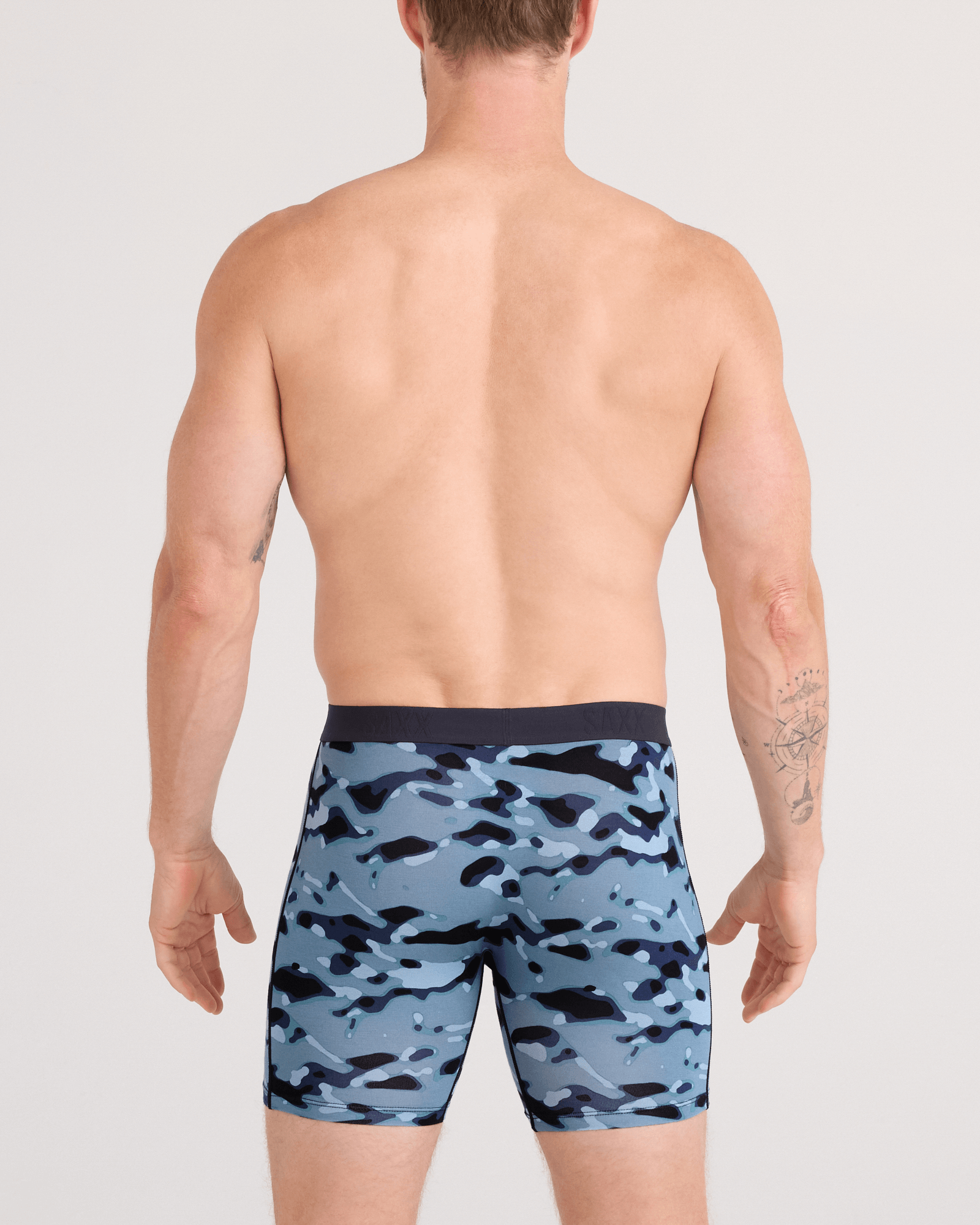 Saxx Underwear Vibe Xtra (2 Pack) Soft Comfort Boxer Brief 6" - Pond Camo / Navy