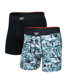 Saxx Vibe Xtra 2-Pack Soft Comfort Boxer Brief 6" – Snow Shadow/Black