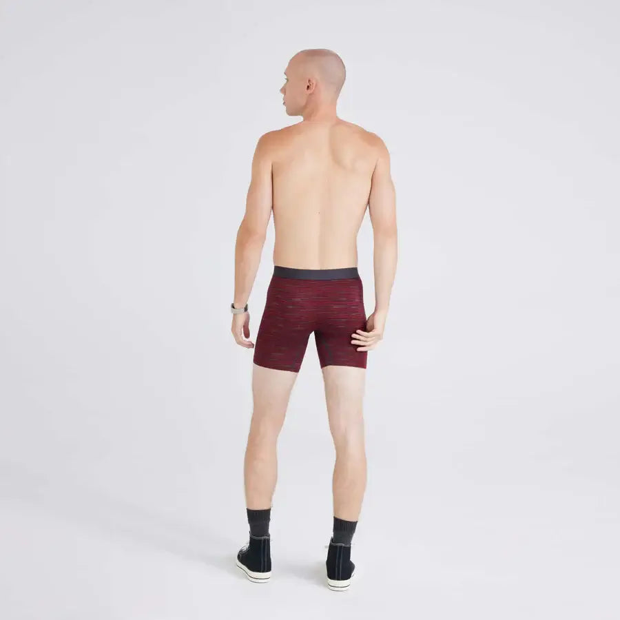 Saxx Underwear Vibe Xtra (2 Pack) Soft Comfort Boxer Brief 6" - Spacedye Stripe/Black