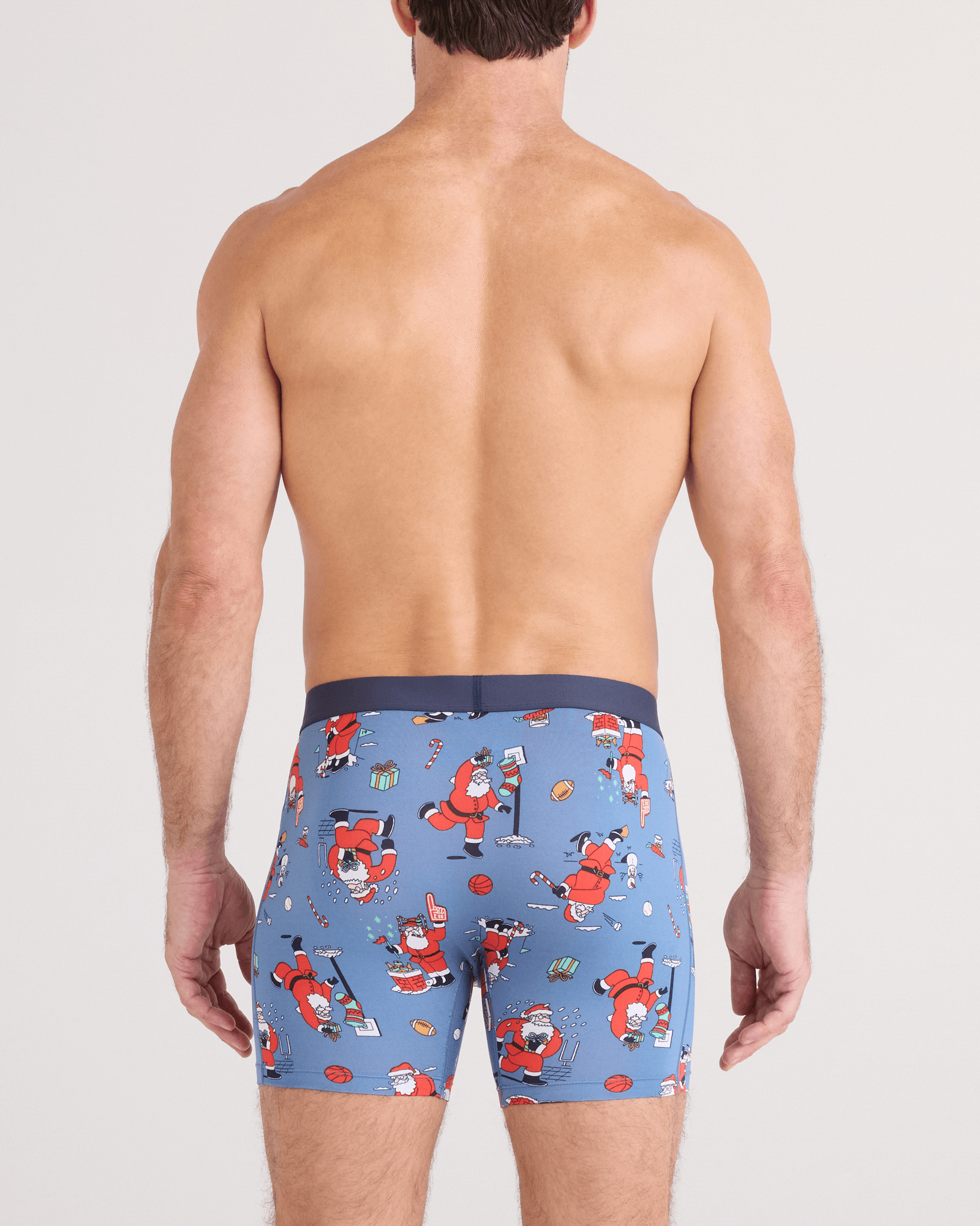 SAXX Daytripper 3 Pack Boxer Briefs – Holiday Edition Santathalon / Stripe / Navy