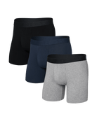 SAXX DropTemp™ Cooling Cotton Boxer Briefs 3-Pack – Grey/Dark Ink/Black