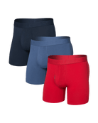Saxx DropTemp® Cooling Cotton (3-Pack) Boxer Brief 5" - Red / Indigo / Dark Ink
