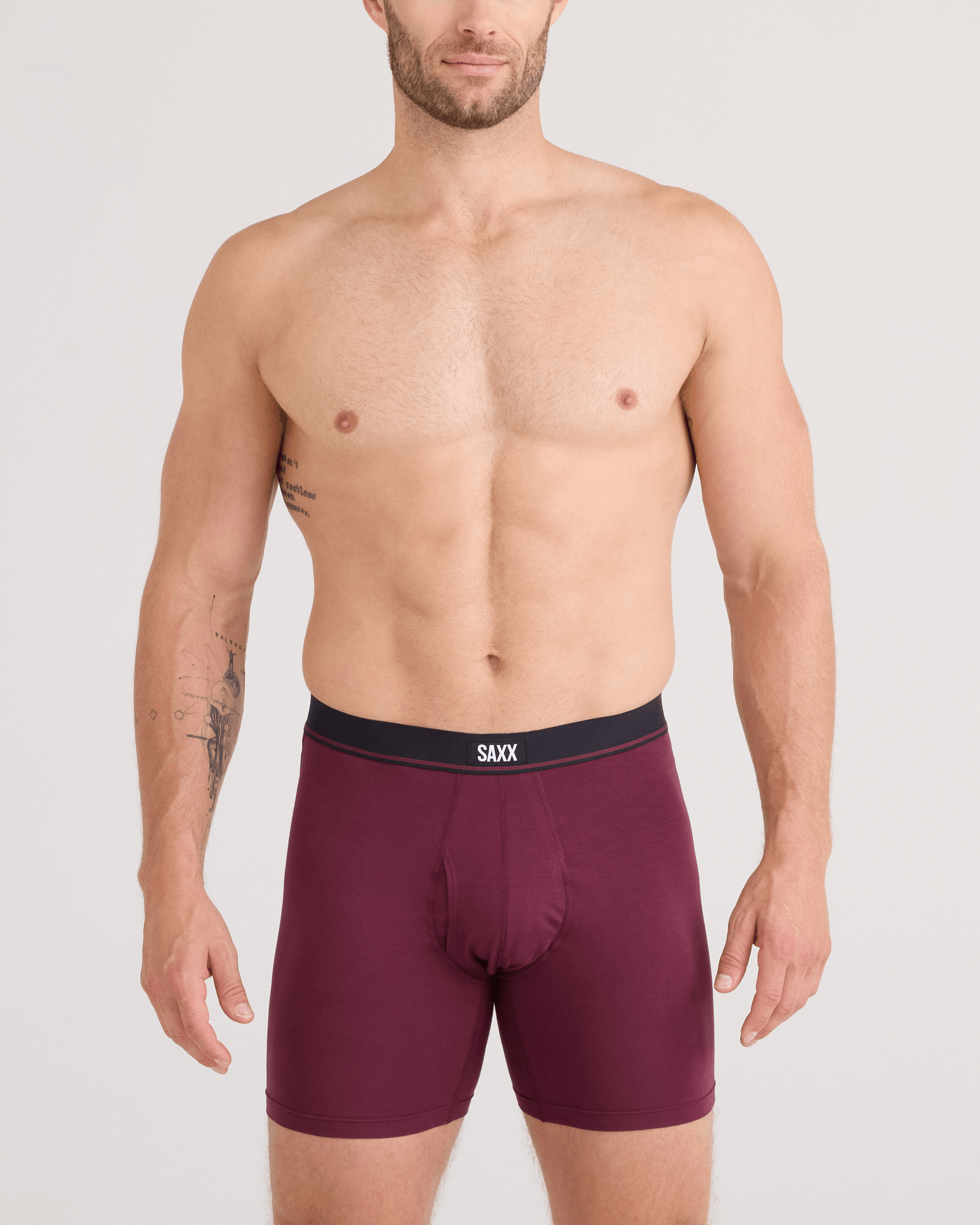 SAXX Essential Cotton Boxer Brief Fly 3-Pack – Tradewinds / Indigo / Maroon