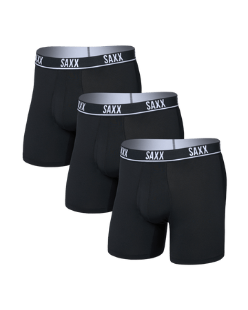 SAXX Essential Performance Mesh 3 Pack Boxer Brief - 6" - Black