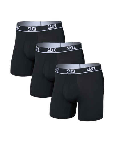 SAXX Essential Performance Mesh 3 Pack Boxer Brief - 6" - Black