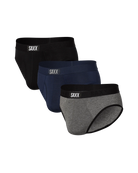 SAXX Ultra Super Soft Men’s Comfort Briefs 3 Pack – Black/Navy/Grey, Classic Ultra 18